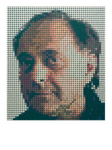 M.C., 2002-03, buttons on canvas, 168 x 130 cm.