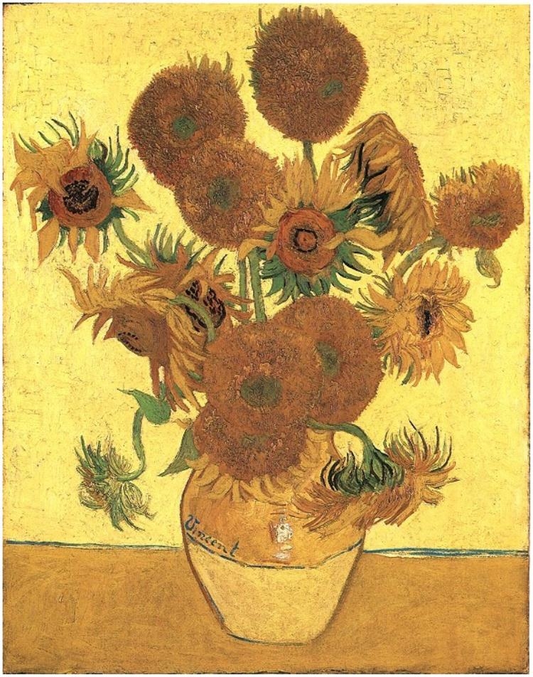 Vincent van Gogh, ayçiçekli vazo, 1888