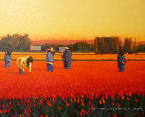 Alfred Currier, Glow, 48x60 inç., oil impasto