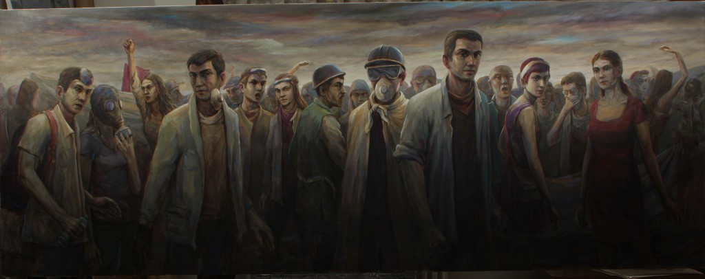 Haziran Direnişi- Tuval üzeri yağlıboya-114-300cm-2015