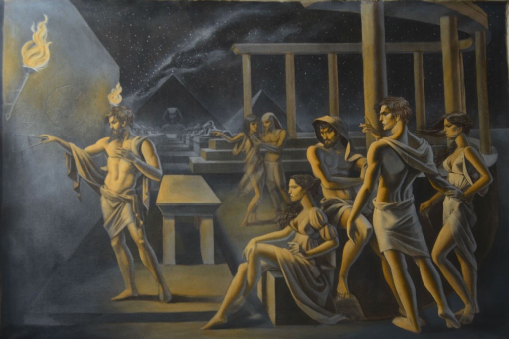 Yalçın Bilgin_Mısır Ezoterik Okulu_2015_Tuval üzerine karışık_250x162cm