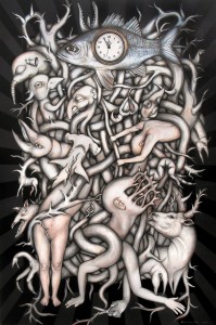 Atilla Galip Pınar, '12'ye 5 kala' , 135 x 90 cm, tuval üzeri akrilik -acrylic on canvas, 2015