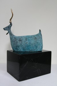 Yüksek Boynuz.1-Bronz-13x18x28 cm.