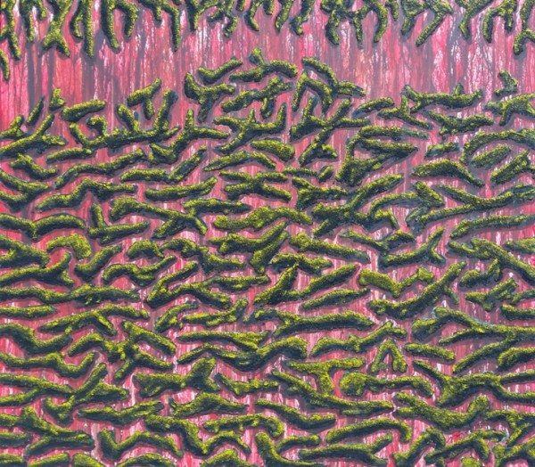 (Görsel 1) 141 x 163 cm, tuvale akrilik, talaş, 2016.
