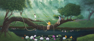 Hayat Ağacı_40 x 90 cm tuval üzerine yağlıboya