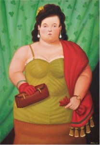 Fernando Botero, Cüzdanlı Kadın 2010, tuval üzeri yağlı boya, 81x56cm