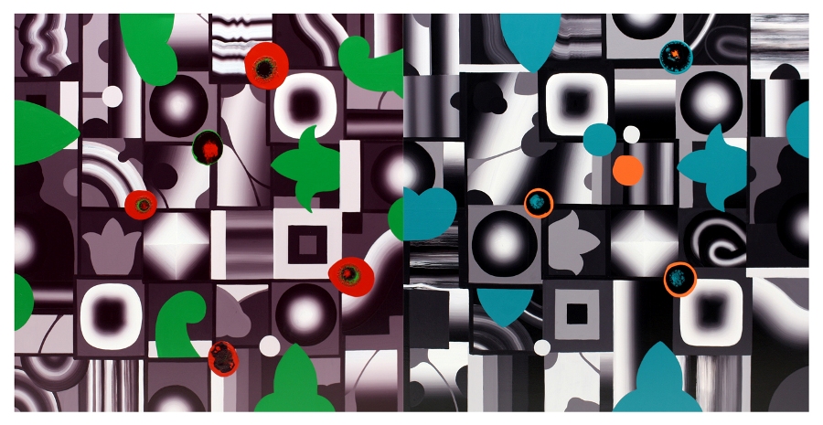 5. DİYALOGLAR, 2016, 80x160cm. Tuval üzerine akrilik Şükrü Karakuş